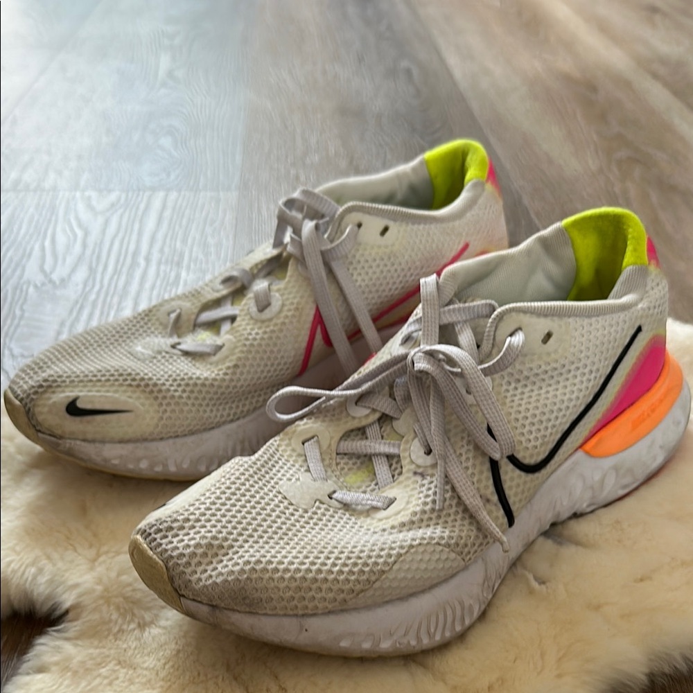Nike renew White and Neon Athletic Shoes